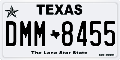 TX license plate DMM8455