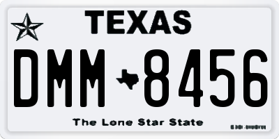 TX license plate DMM8456