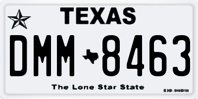 TX license plate DMM8463