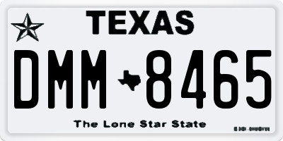TX license plate DMM8465