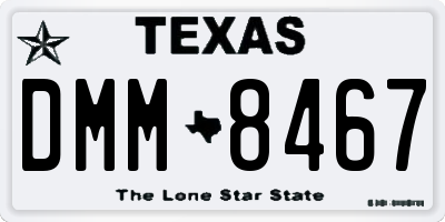 TX license plate DMM8467