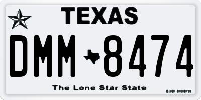 TX license plate DMM8474