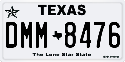 TX license plate DMM8476