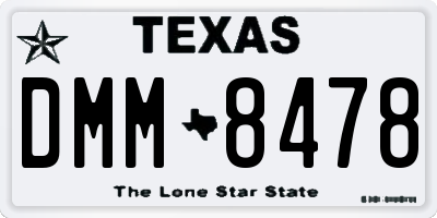 TX license plate DMM8478