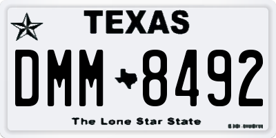 TX license plate DMM8492