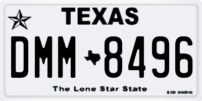 TX license plate DMM8496