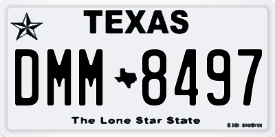 TX license plate DMM8497
