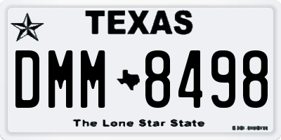 TX license plate DMM8498