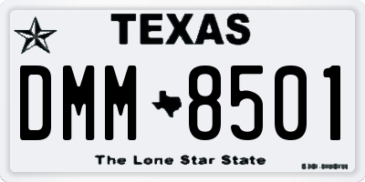 TX license plate DMM8501