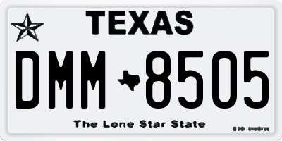 TX license plate DMM8505