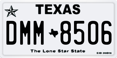 TX license plate DMM8506