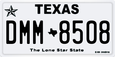 TX license plate DMM8508