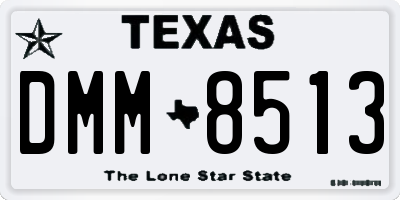 TX license plate DMM8513