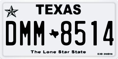 TX license plate DMM8514