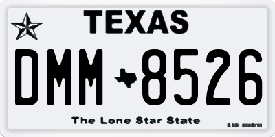 TX license plate DMM8526