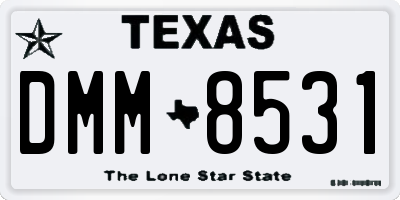 TX license plate DMM8531