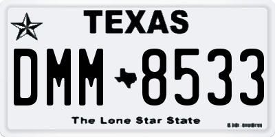 TX license plate DMM8533