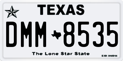 TX license plate DMM8535