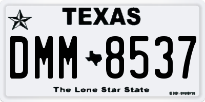 TX license plate DMM8537