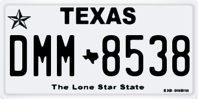 TX license plate DMM8538