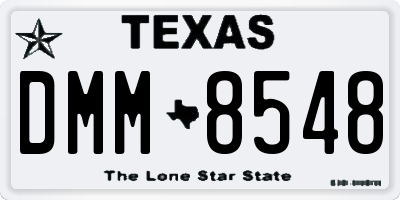 TX license plate DMM8548