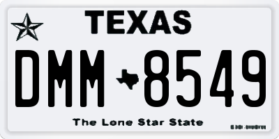 TX license plate DMM8549