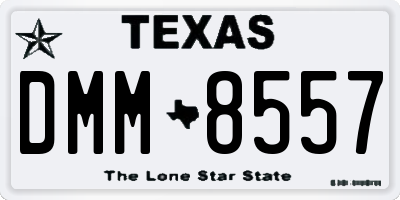 TX license plate DMM8557