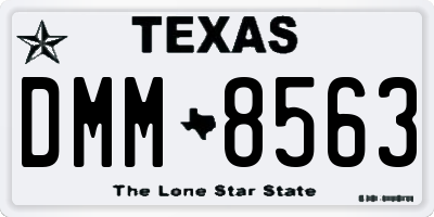 TX license plate DMM8563