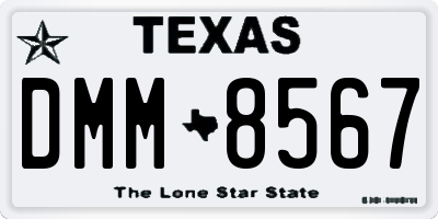 TX license plate DMM8567