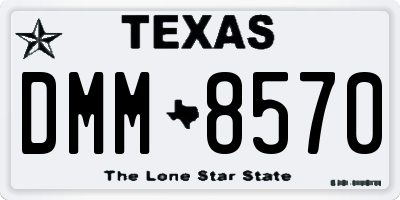 TX license plate DMM8570