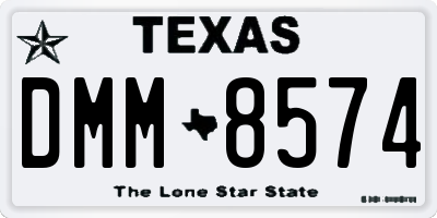 TX license plate DMM8574