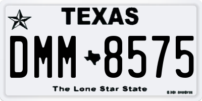 TX license plate DMM8575