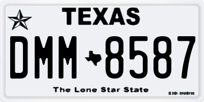TX license plate DMM8587