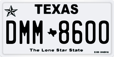 TX license plate DMM8600