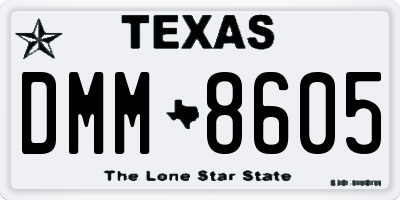 TX license plate DMM8605