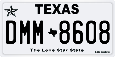 TX license plate DMM8608
