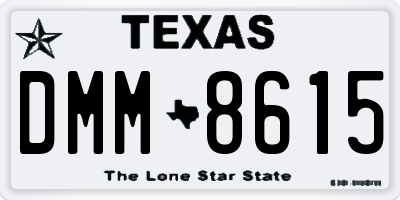 TX license plate DMM8615