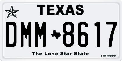 TX license plate DMM8617