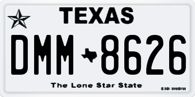 TX license plate DMM8626