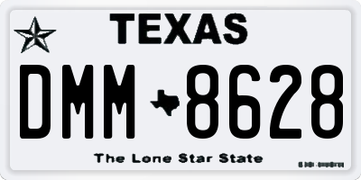 TX license plate DMM8628
