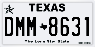 TX license plate DMM8631