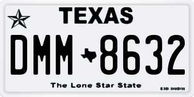 TX license plate DMM8632