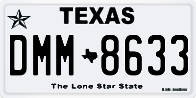 TX license plate DMM8633