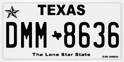 TX license plate DMM8636