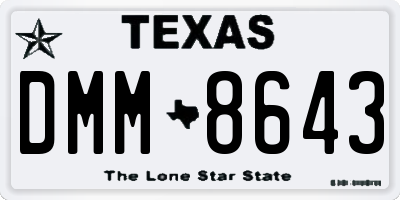 TX license plate DMM8643
