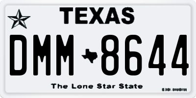 TX license plate DMM8644