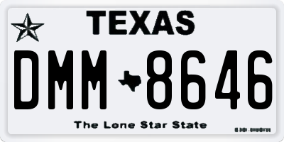 TX license plate DMM8646