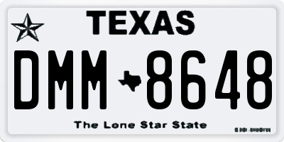 TX license plate DMM8648