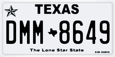 TX license plate DMM8649
