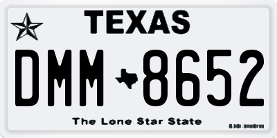 TX license plate DMM8652